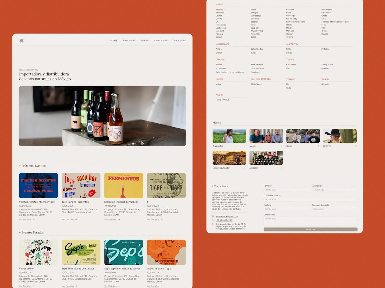 Fermentos Raros website, designed and built