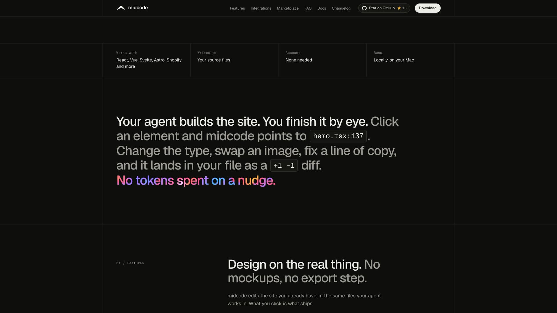 The pitch paragraph, with a file name and a diff set inline