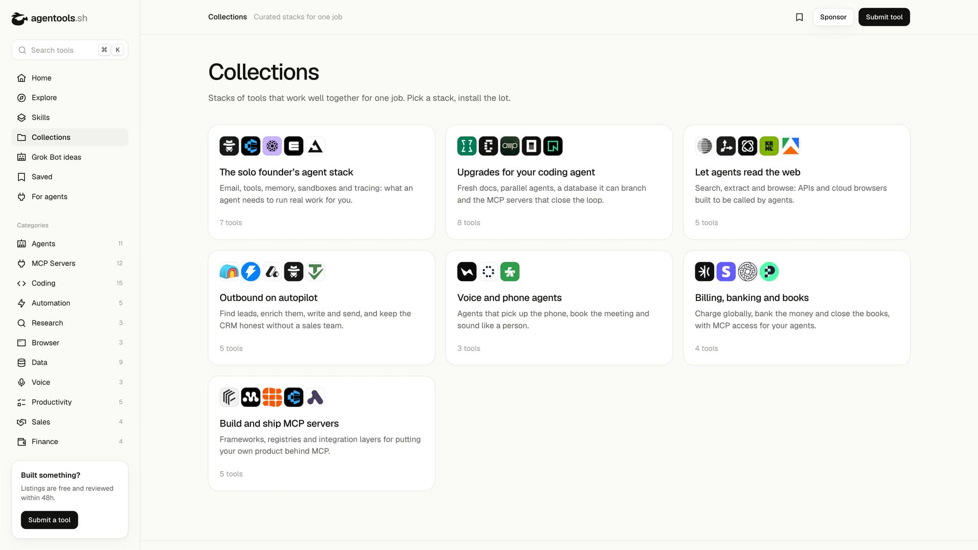 Collections: stacks of tools for one job