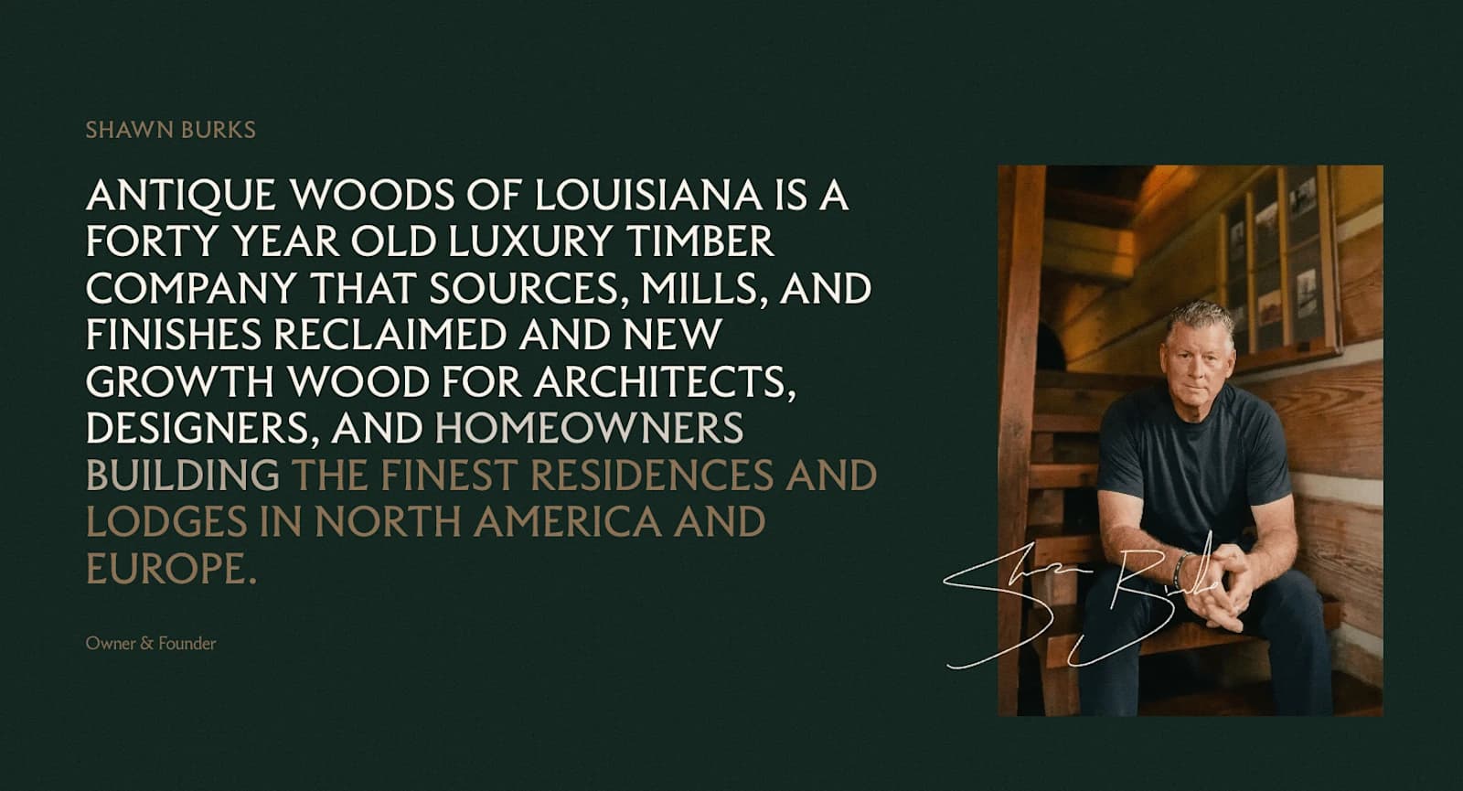 The founder, Shawn Burks, and his words on the material